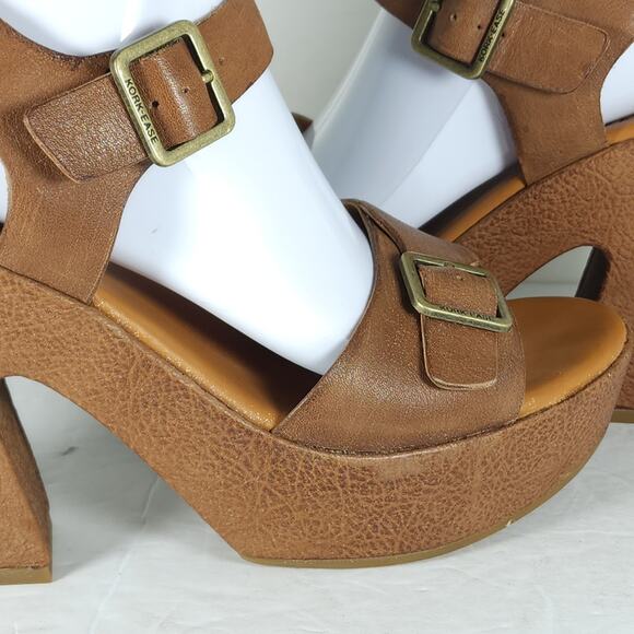 Kork-Ease Women's Kenora US10M Brown Leather Y2K Chunky Heel Platform Sandals - Picture 14 of 16